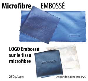 microfiber with embossed logo